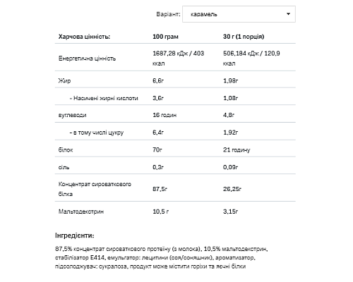 Whey Protein - 900g Caramel