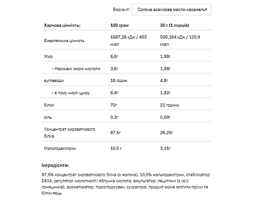 Whey Protein - 900g Salted Peanut Butter