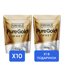 Whey Protein Pure Gold - 1000g x10 + x1 Whey Protein - 1000g в подарунок!