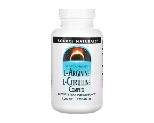 L-аргінін і L-цитрулін (L-Arginine L-Citrulline) Complex 1000мг - 120 таблеток L-аргінін і L-цитрулін (L-Arginine L-Citrulline) Complex 1000мг - 120 таблеток