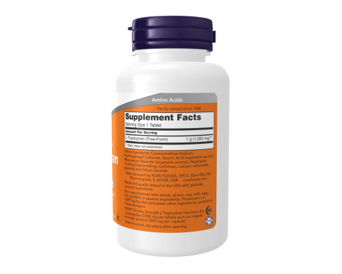 Триптофан L-Tryptophan Double Strength 1000мг - 60 таблеток Триптофан L-Tryptophan Double Strength 1000мг - 60 таблеток