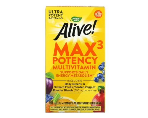 Nature's Way Alive! Max3 (No-Iron) - 90 tabs