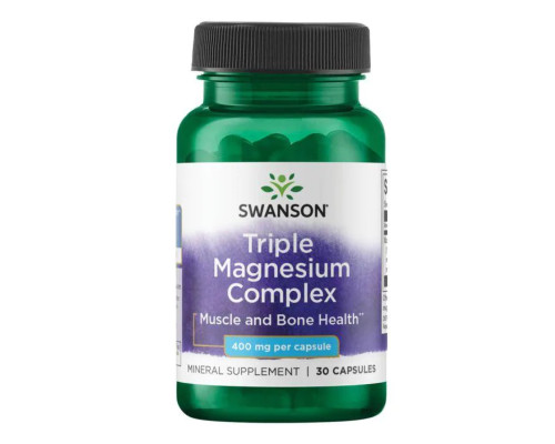 Потрійний магнієвий комплекс Triple Magnesium Complex 400мг - 30 капсул