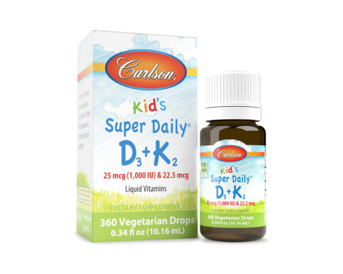 Дитячі вітаміни Kids Super Daily D3+K2 - 360 крапель