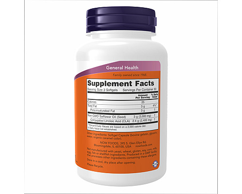 CLA 800mg Now Foods - 90 softgels CLA 800mg Now Foods - 90 softgels