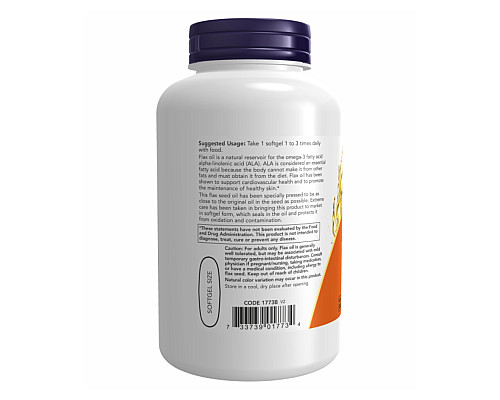 Flax Oil Org Now Foods 1000mg - 120 vgels