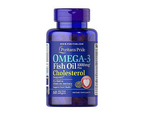 Рибячий жир Omega-3 Fish Oil Plus Cholesterol Support - 60 капсул