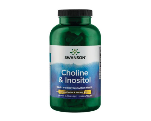 Холін та Інозитол Choline Inos 250мг - 250 капсул Холін та Інозитол Choline Inos 250мг - 250 капсул