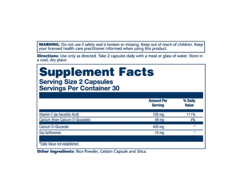 Кальцію D-глюкарат (Calcium D-Glucarate) 400мг - 60 капсул