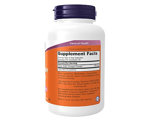 Apple Cider Vinegar Now Foods 450 mg - 180 vcaps