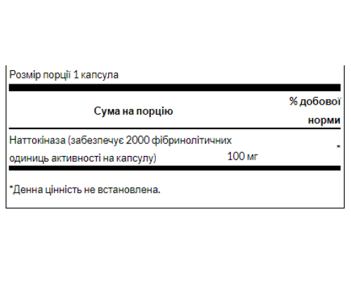 Nattokinase 2,000 Fibrinolytic Units 100 mg - 30caps
