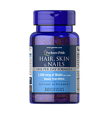 Hair Skin Nails (One perday formula) 2500 mcg of Biotin - 30 Softgels