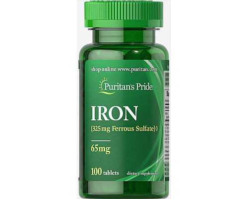 Iron Ferrous Sulfate 65 mg - 100 Tablets