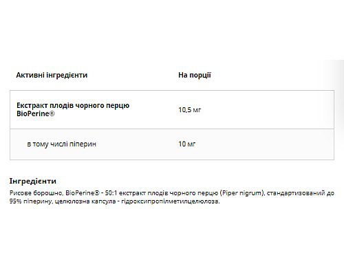 Piperyna UNS Vitamins - 60 caps