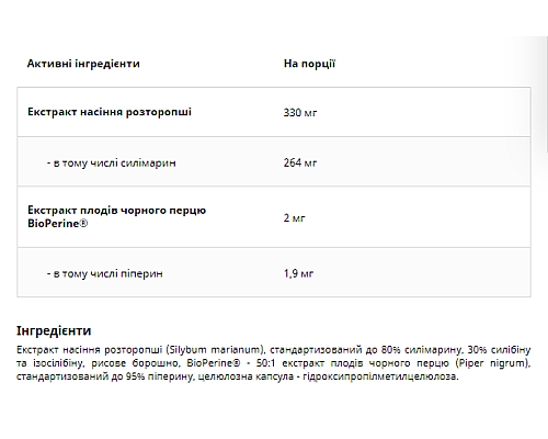 Sylimaryna+Bioperine UNS Vitamins - 60 caps