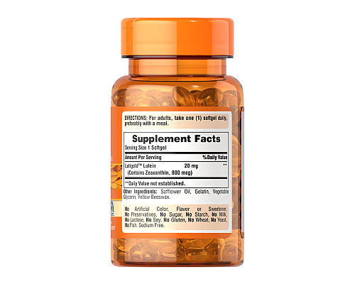 Лютеїн із зеаксантином Lutein 20мг with Zeaxanthin - 60 капсул