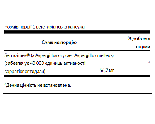 Serrazimes 40 000 units - 60veg