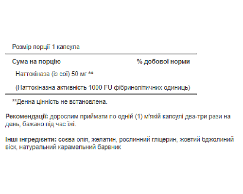 Nattokinase 50mg - 60 softgels