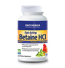 Бетаїн гідрохлорид Betaine HCI 600мг - 60 капсул