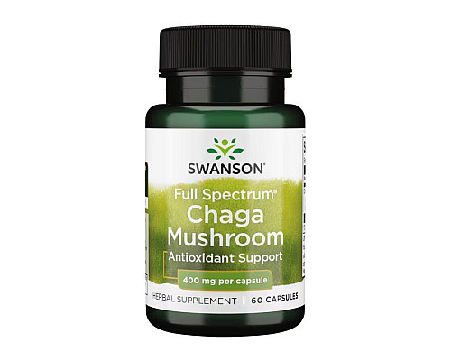 Повний спектр Гриб Чага Full Spectrum Chaga Mushroom 400мг - 60 капсул