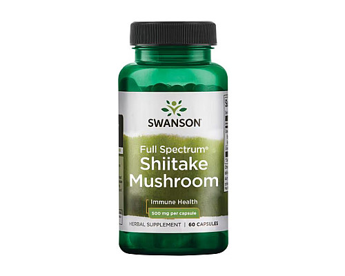 Повний спектр грибів шиітаке Full Spectrum Shiitake Mushroom 500мг - 60 капсул