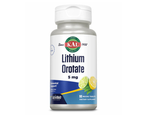 Lithium Orotate 5mg - 90 tabs Lemon Lime