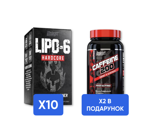 Combo LIPO-6 HARDCORE - 60 caps х 10шт + Caffeine - 60 caps х 2шт - В ПОДАРУНОК! Combo LIPO-6 HARDCORE - 60 caps х 10шт + Caffeine - 60 caps х 2шт - В ПОДАРУНОК!
