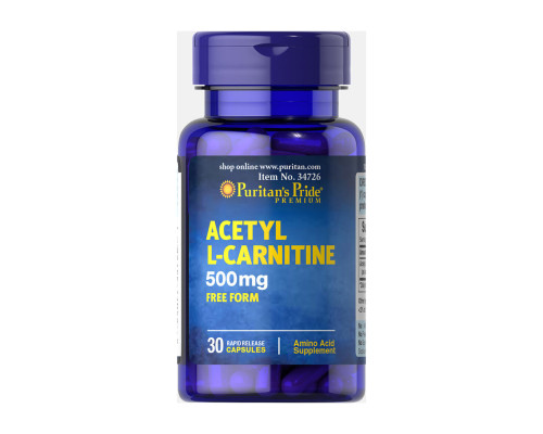 Ацетил L-карнітин (Acetyl L-Carnitine) 500мг - 30 капсул