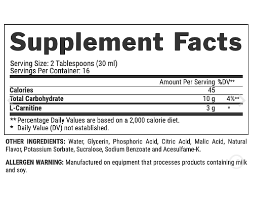 Liquid L-Carnitine 3000 - 480ml Green Apple