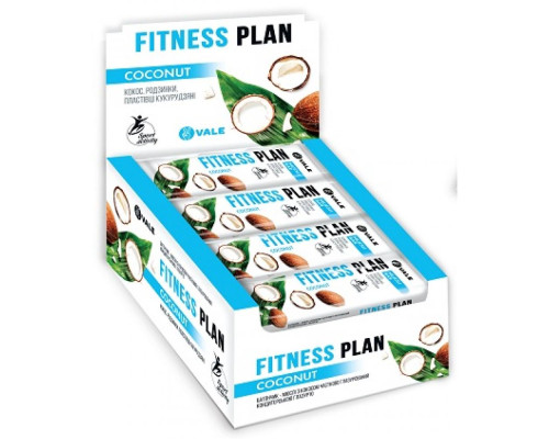 Батончики мюслі Fitness Plan Muesli Bar - 30x25г Кокос
