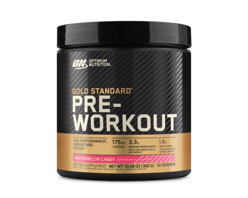 Предтренировочный комплекс Gold Standard Pre Workout - 300г Цукерки з кавуном Предтренировочный комплекс Gold Standard Pre Workout - 300г Цукерки з кавуном