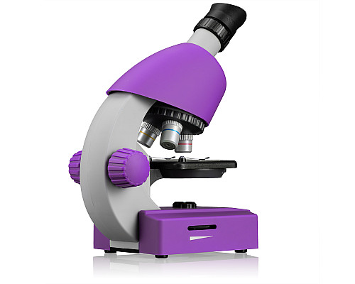 Мікроскоп Bresser Junior 40x-640x Purple з набором для дослідів і адаптером для смартфона (8851300GSF000)
