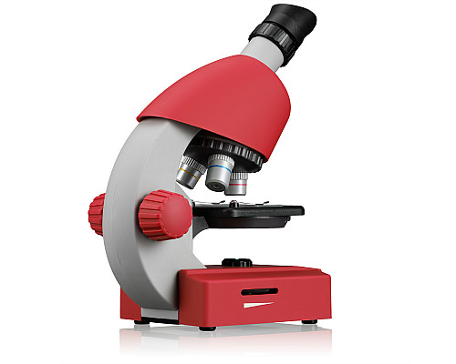 Мікроскоп Bresser Junior 40x-640x Red з набором для дослідів та адаптером для смартфона (8851300E8G000)