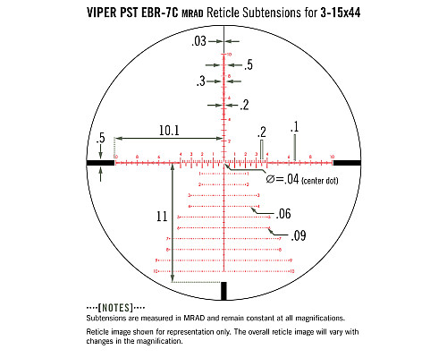 Приціл оптичний Vortex Viper PST Gen II 3-15x44 FFP EBR-7C MRAD (PST-3159)