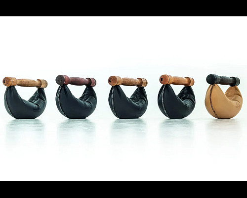 Гантелі з підставкою NOHRD Oak Vintage Leather 2-8 кг