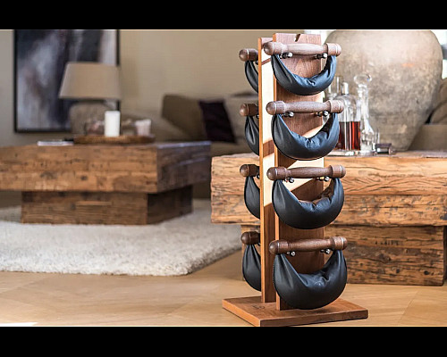 Стійка з гантелями NOHRD Oak Vintage Leather 2-8 кг