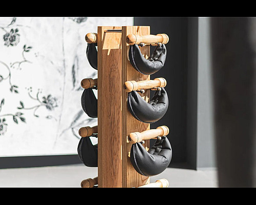 Стійка з гантелями NOHRD Oak Vintage Leather 2-8 кг