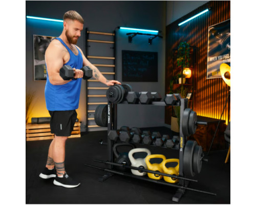 Стійка для гантелей, грифів та гирь Trex Sport TX-075DR, чорна