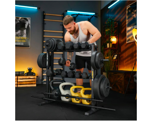 Стійка для гантелей, грифів та гирь Trex Sport TX-075DR, чорна