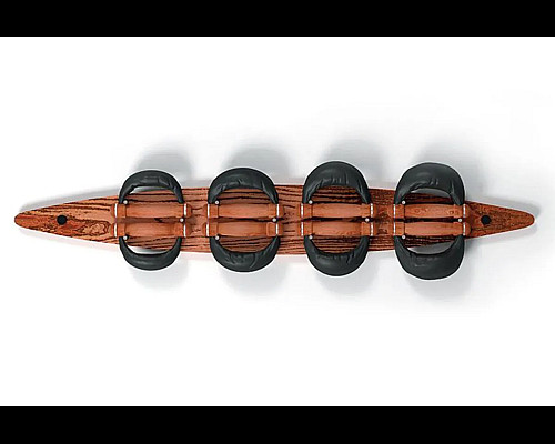 Гантелі з підставкою NOHRD Oak Leather 2-8 кг