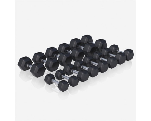 Стійка з шестигранними гантелями Gorilla Sports Hex 2 х 4-25 кг