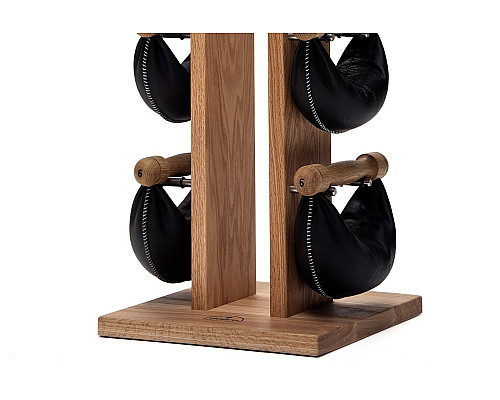 Стійка з гантелями NOHRD Oak Leather 2-8 кг