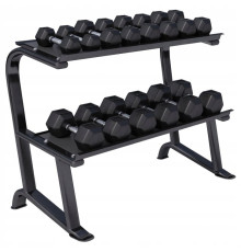 Стійка з шестигранними гантелями Gorilla Sports Hex 2 х 6-30 кг