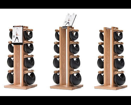 Стійка з гантелями NOHrD Oxbridge Cherry Leather 2-8 кг