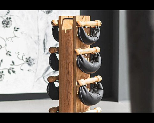 Стійка з гантелями NOHrD Oxbridge Cherry Leather 2-8 кг