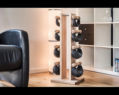 Стійка з гантелями NOHrD Oxbridge Cherry Leather 2-8 кг