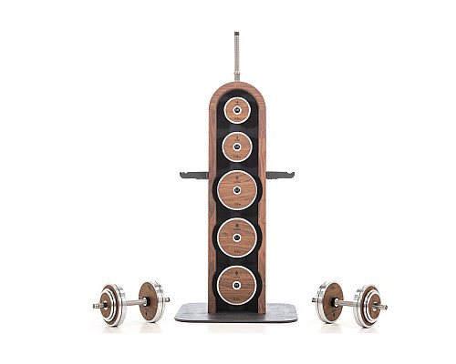 Стійка з гантелями та дисками NOHRD Classic Walnut