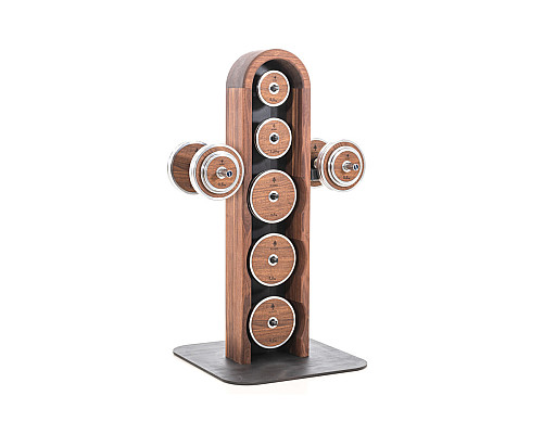 Стійка з гантелями та дисками NOHRD Classic Walnut