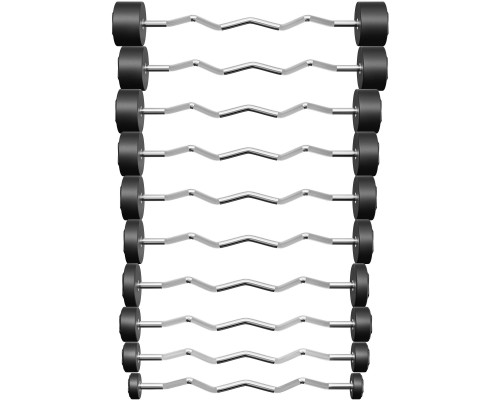 Штанги з вигнутим грифом UpForm 10-55 кг, 10 шт