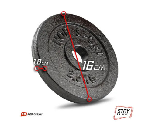 Набір дисків чавунних Hop-Sport Strong 4 x 2,5 кг